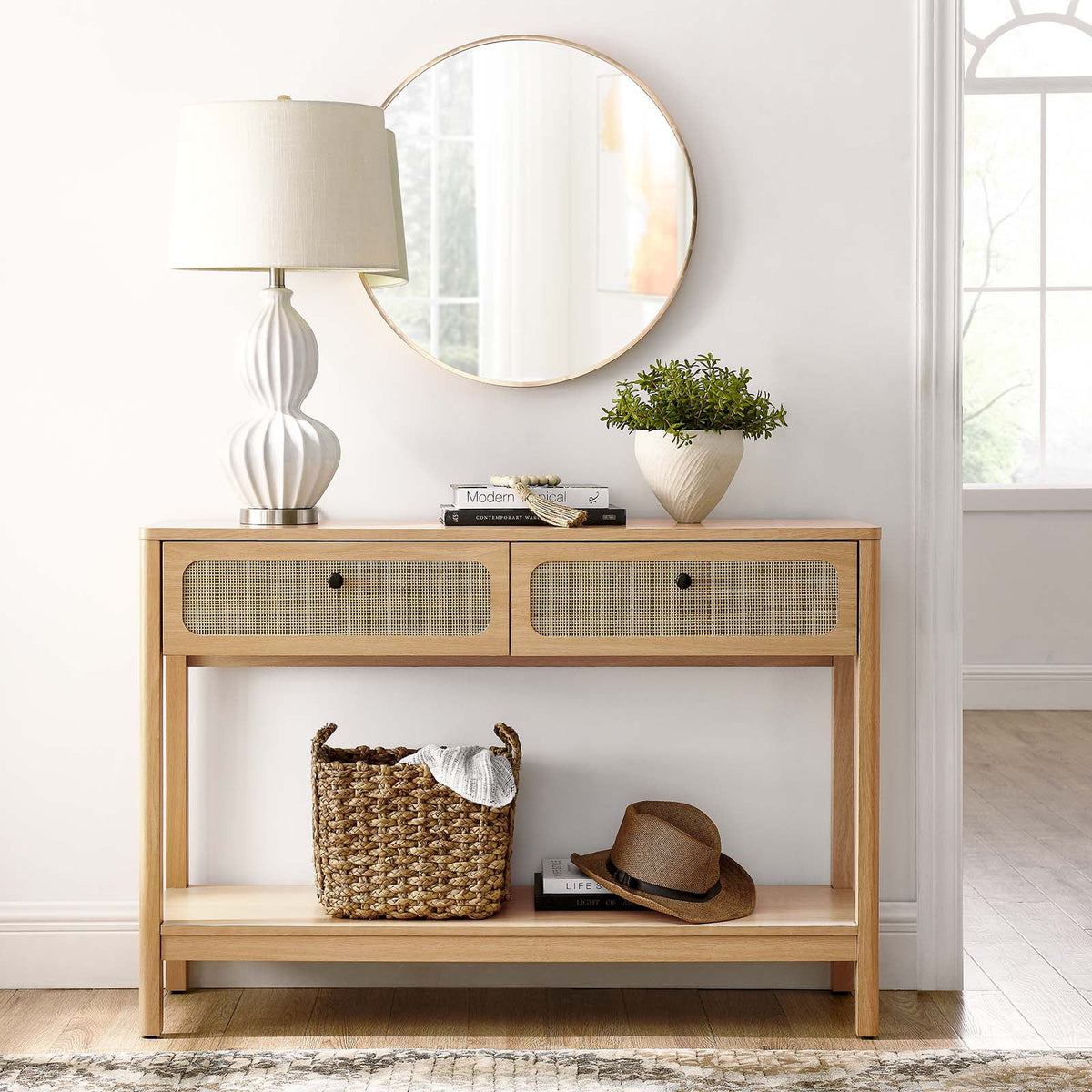 Oak Wood Entryway Console Table P447