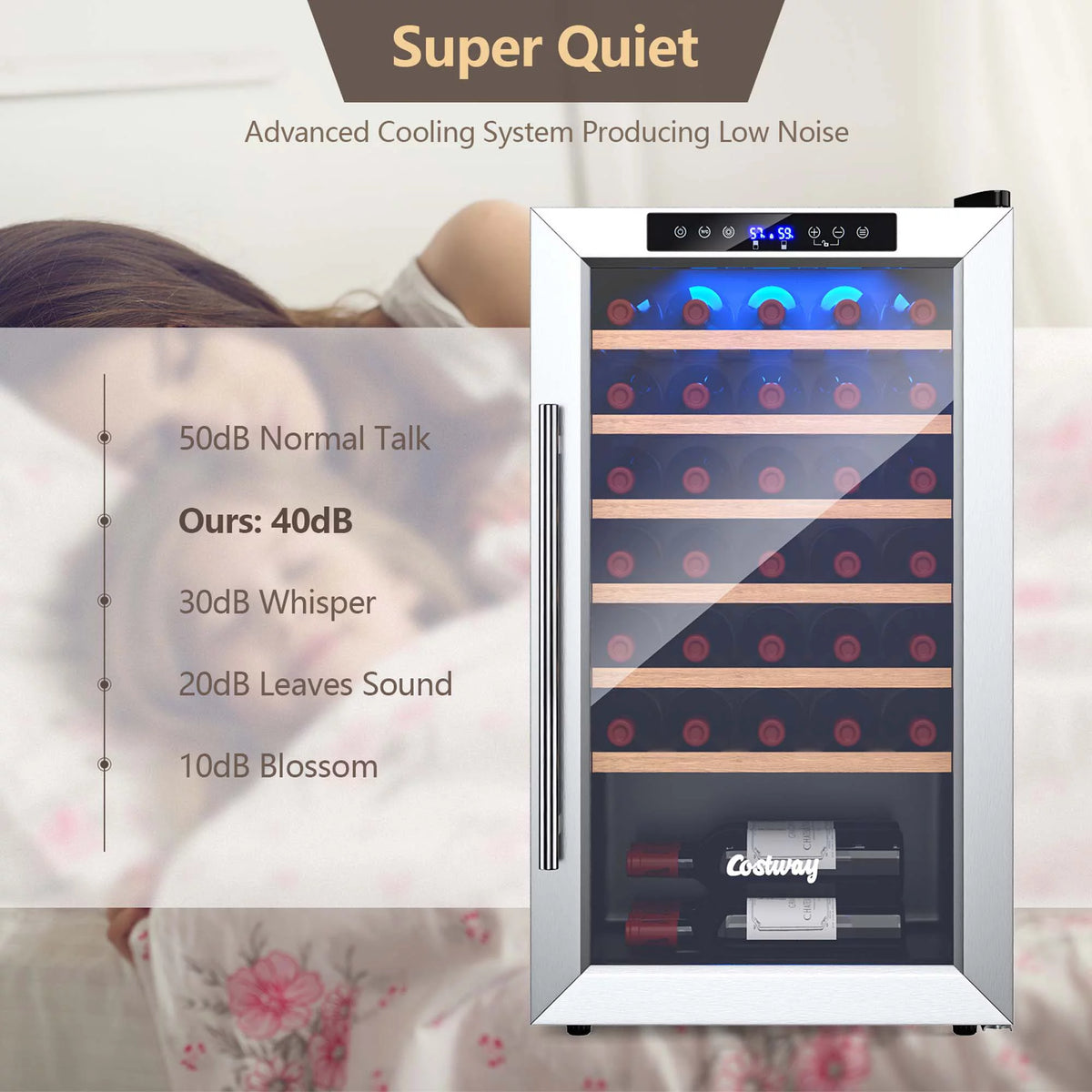 20 Inch Cooler Refrigerator with Tempered Glass Door W8173