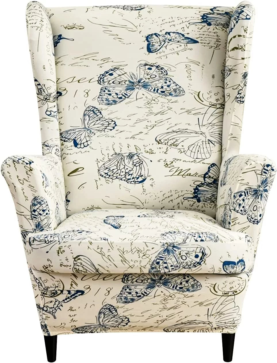 2-Piece Stretch Wingback Chair Slipcovers F4660
