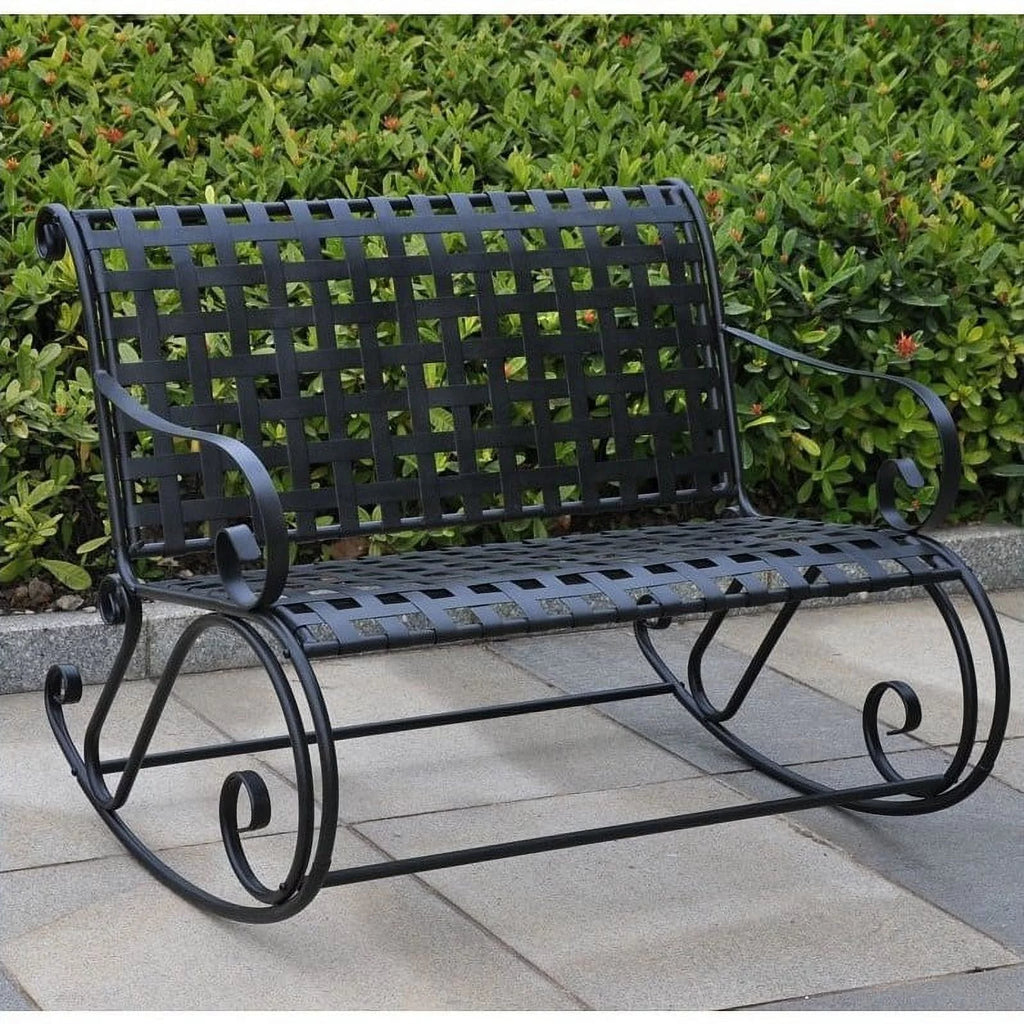 Black Iron Patio Rocker Loveseat J389773