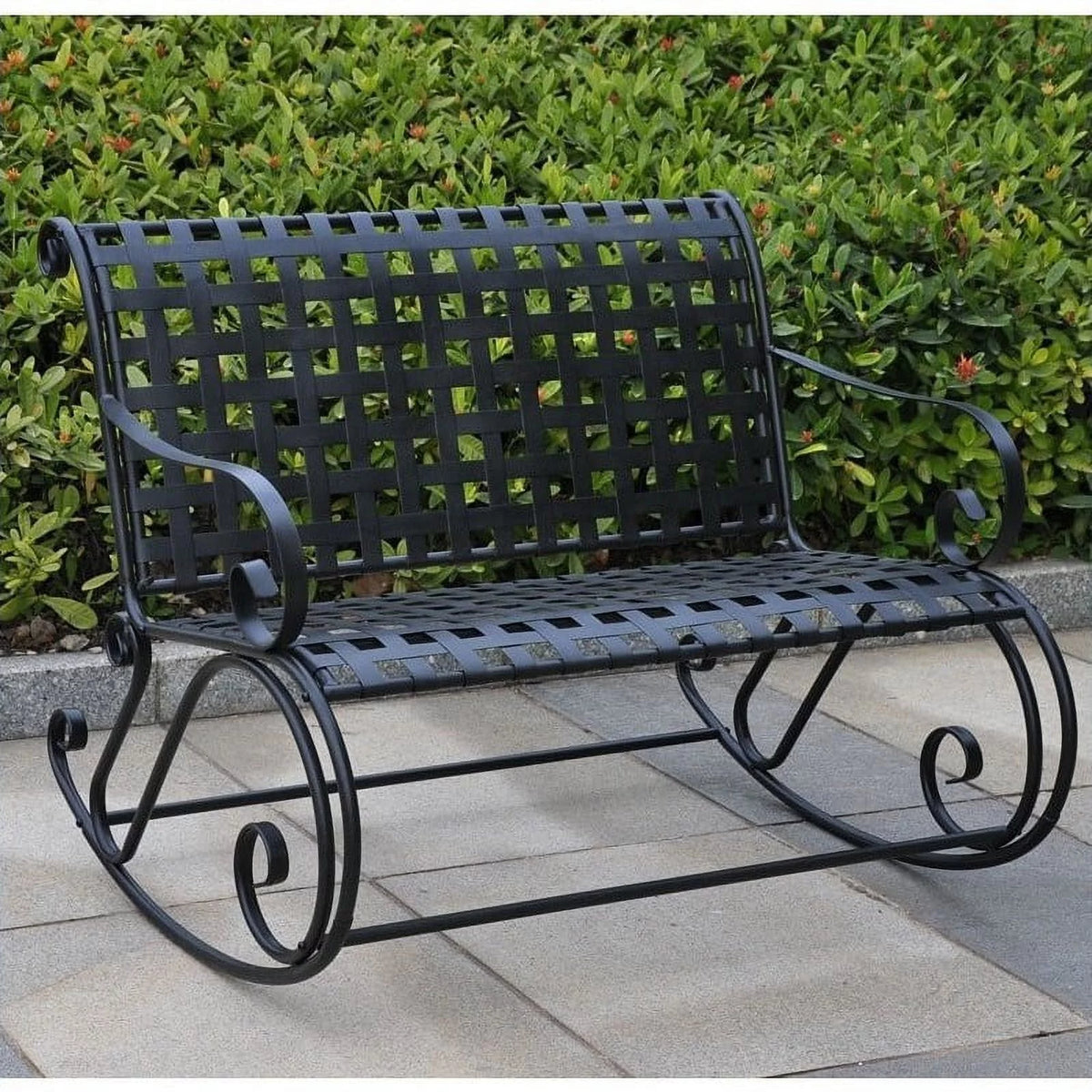Black Iron Patio Rocker Loveseat J389773