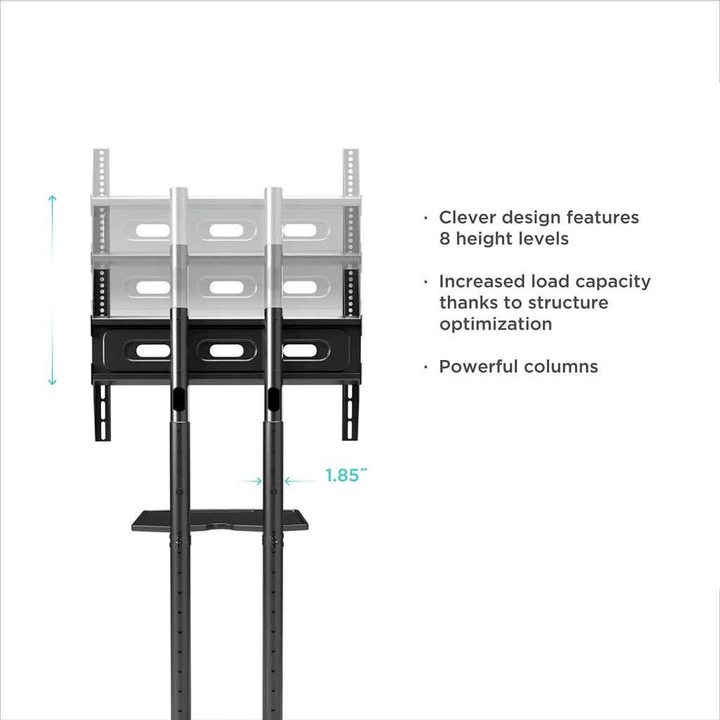 Mobile TV Stand for 40 to 65 Inch TV with Wheels Shelves E482547