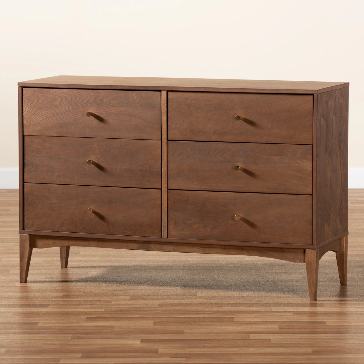 Ash Walnut Finished Wood 6-Drawer Dresser S620793