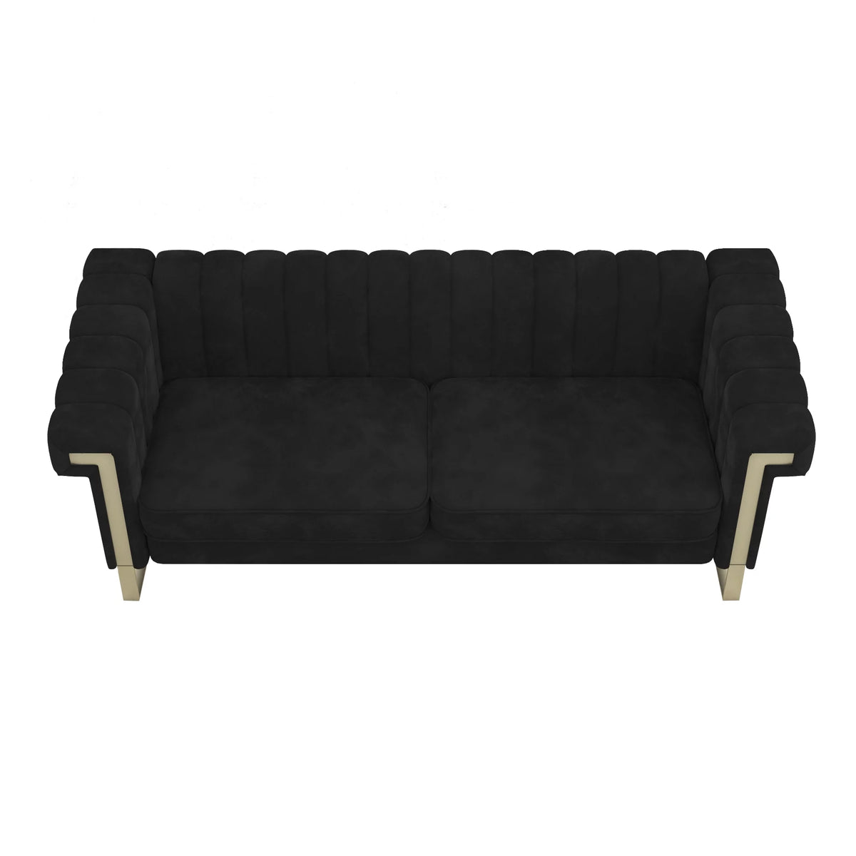 Blue Velvet Chesterfield Sofa with Gold Legs I456264
