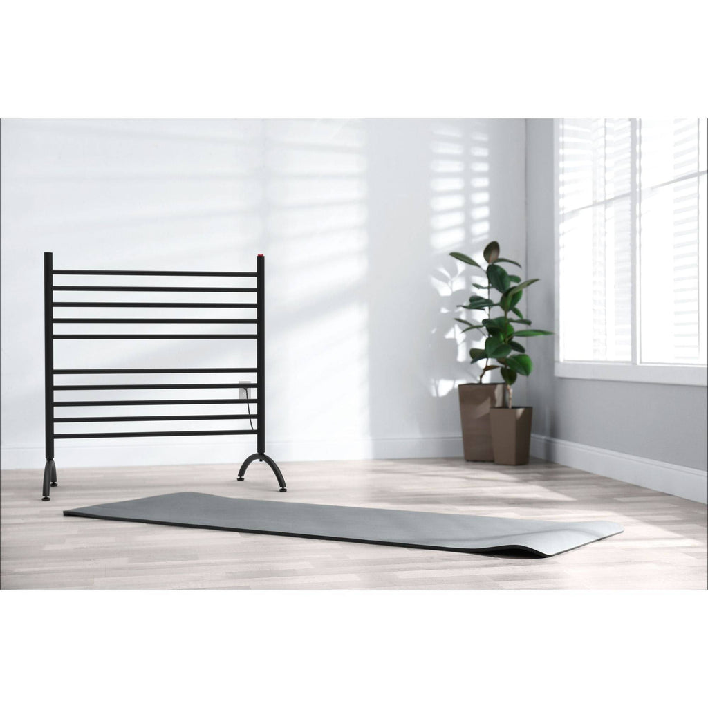 Matte Black 10 Cylindrical Brushed Bars Freestanding Towel Warmer O697