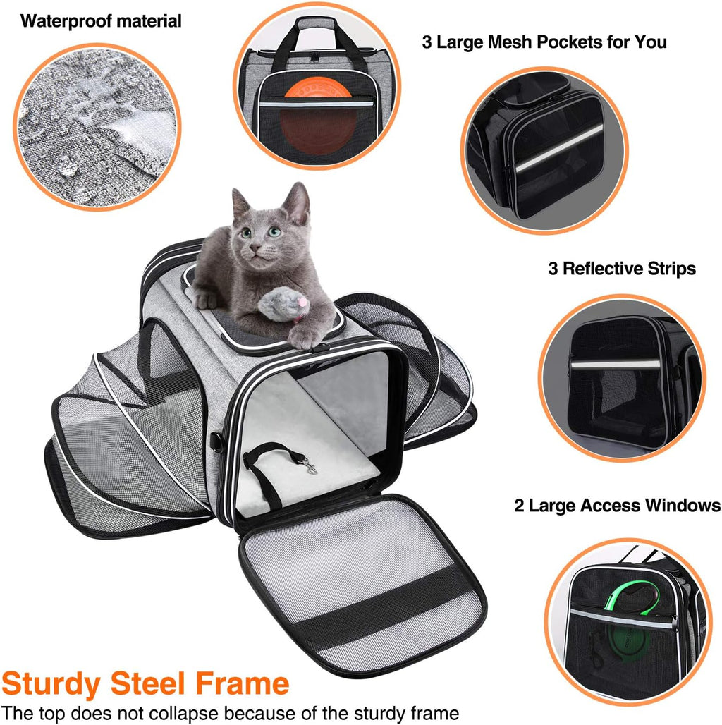 Soft Sided Expandable Pet Carrier with Washable Pads and Pockets G373732