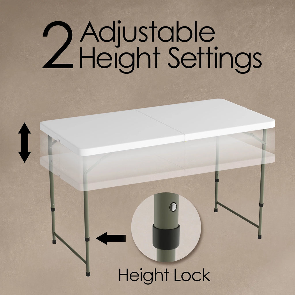 White Adjustable Folding Table H9294