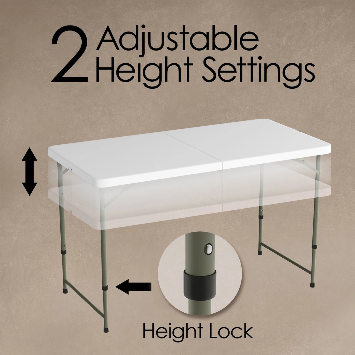 White Adjustable Folding Table H9294