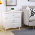 White 3 Drawer Nightstand L703