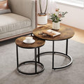 Set of 2 Round Wood Grain Coffee Table E357842
