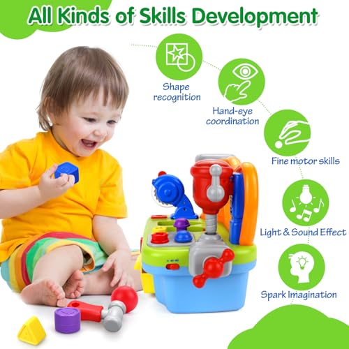 Musical Toddler Tool Bench with Sound Lights Effect L222309