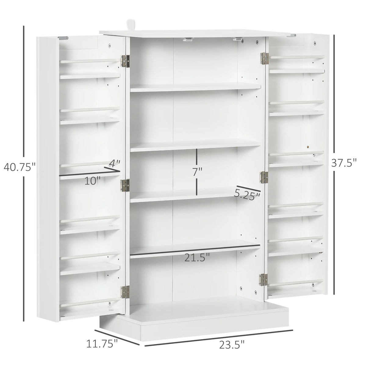 White 2 Door Storage Cabinet with Adjustable Shelves U3165