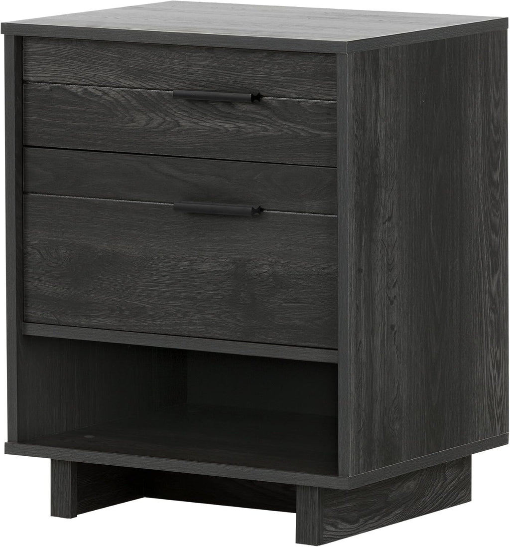 Gray Oak Nightstand with Cord Catcher R687751