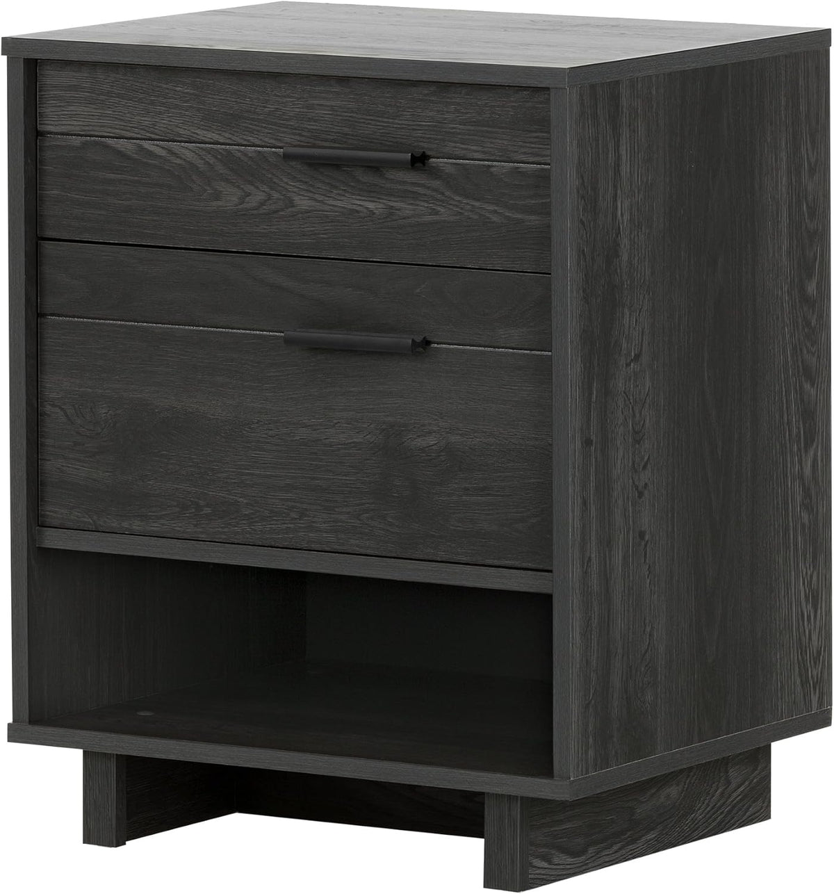 Gray Oak Nightstand with Cord Catcher R687751