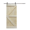30 in. x 84 in. Knotty Pine Wood Barn Door with Sliding Door Hardware Kit Z17355