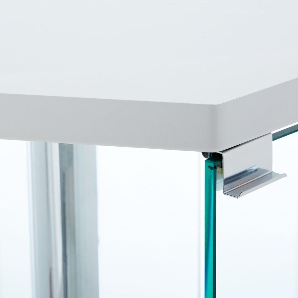 4-shelf Hexagon Shaped Curio Cabinet White and Clear Q667001