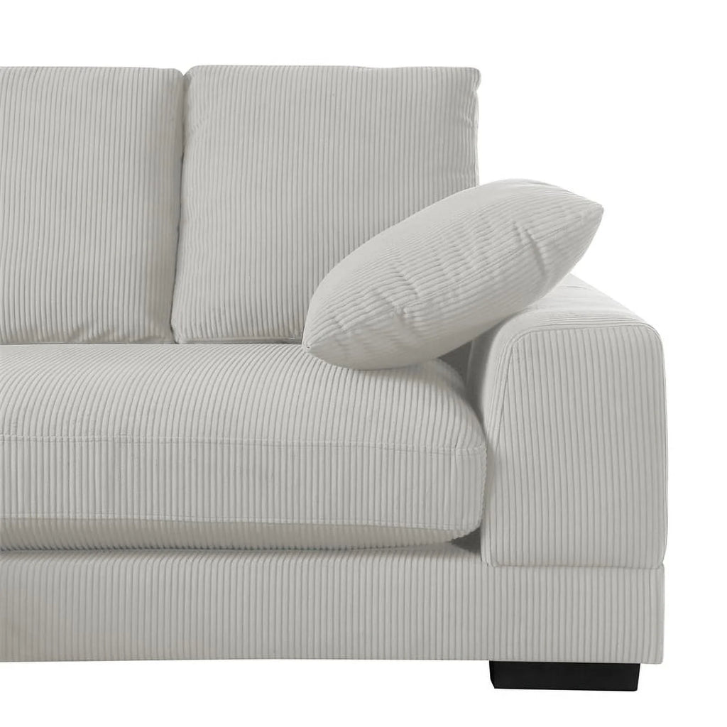 Cream Corduroy Convertible Sofa R53836