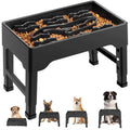9 Cups Raised Slow Feeder Dog Bowls with 4 Adjustable Heights A290686