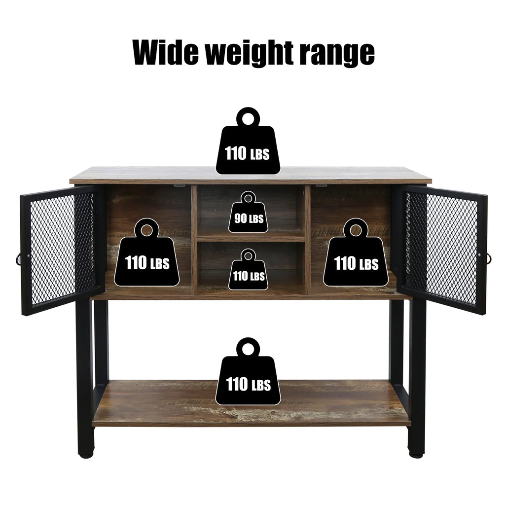 Brown Buffet Sideboard with Storage Shelves R119