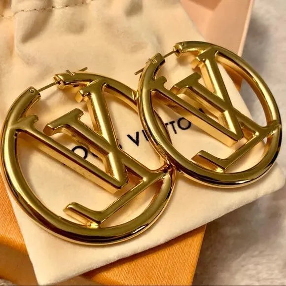Hoop Earrings Gold Metal T86894