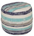 Blue 18" Round Pouf K903601