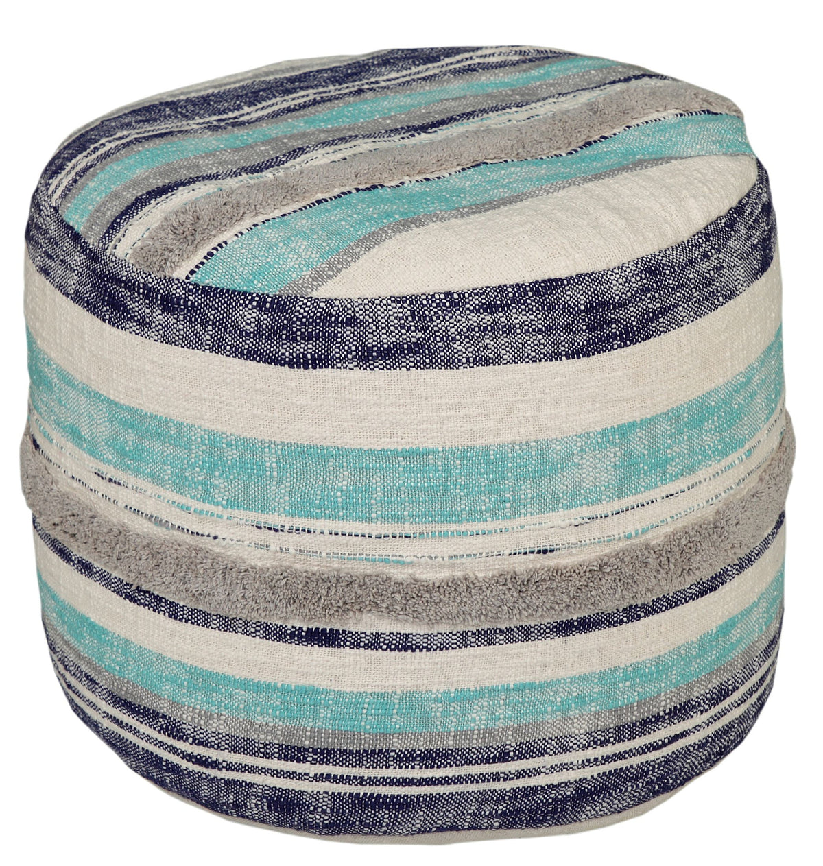Blue 18" Round Pouf K903601