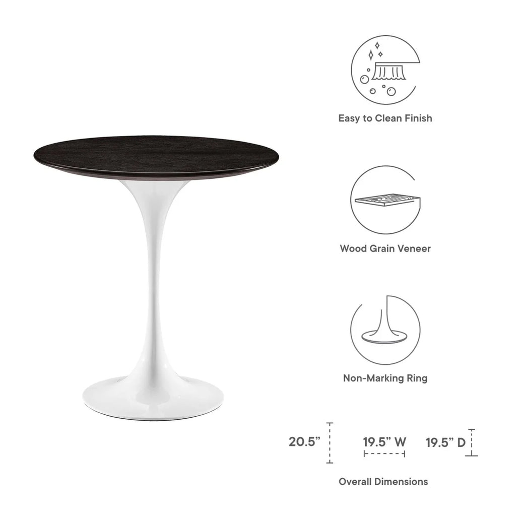 20" Round Side Table White Walnut P5038