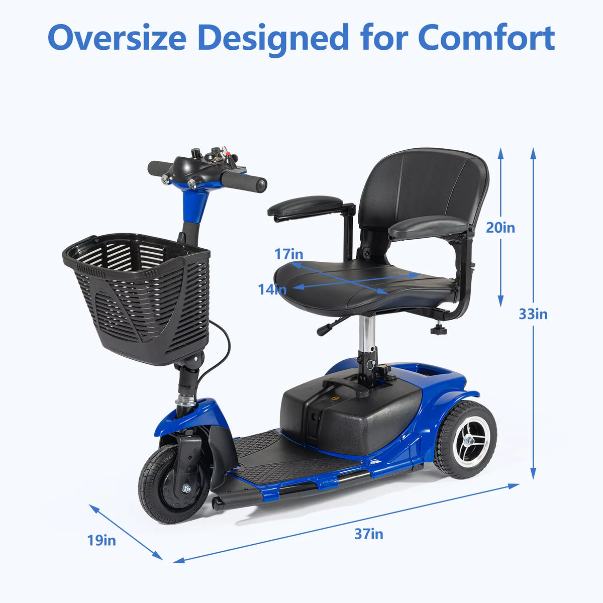 3 Wheel Blue Folding Mobility Scooter I4512