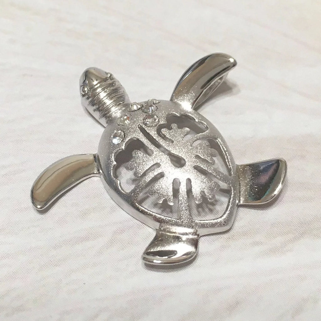 Sterling Silver Turtle Hibiscus Earring and Necklace K365259