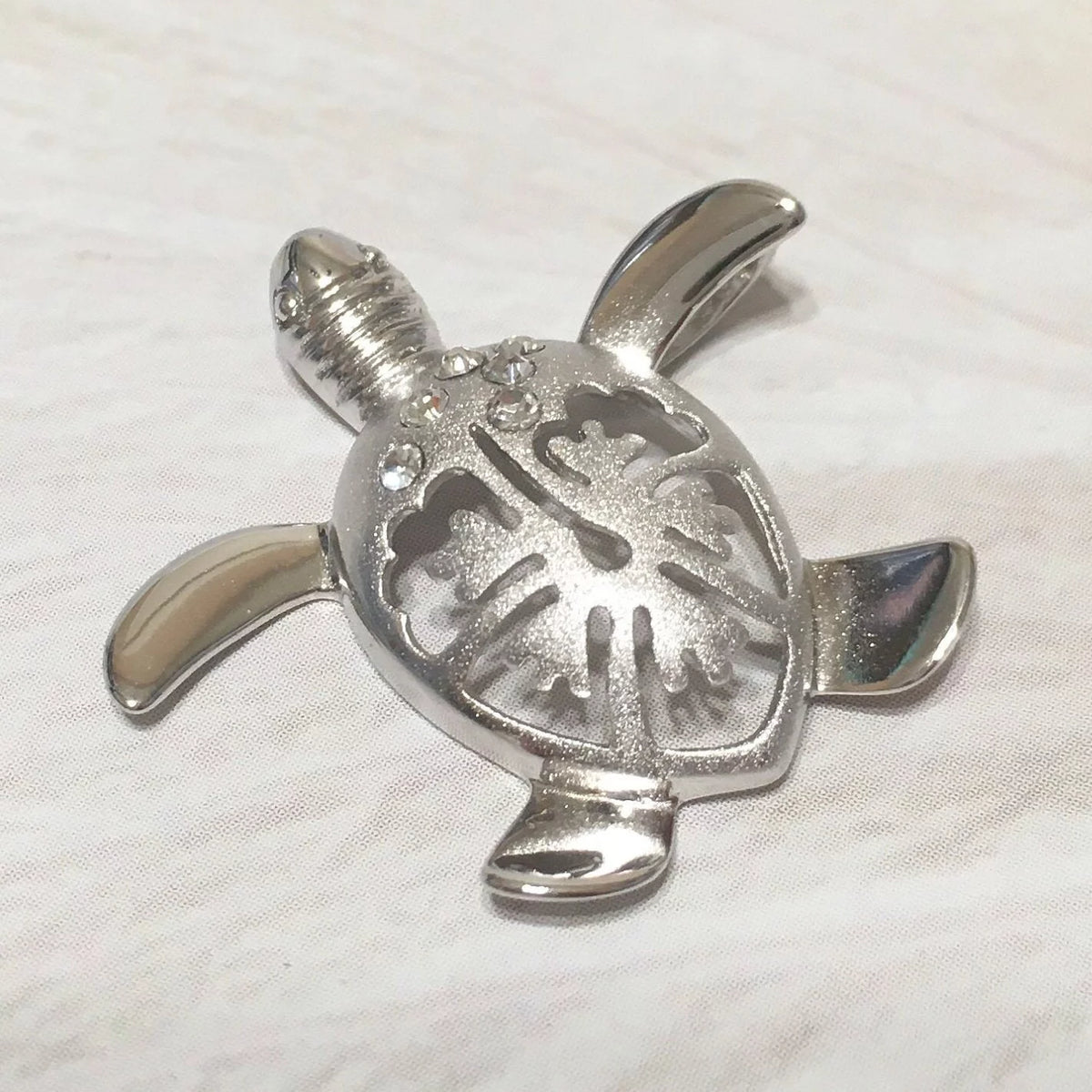 Sterling Silver Turtle Hibiscus Earring and Necklace K365259