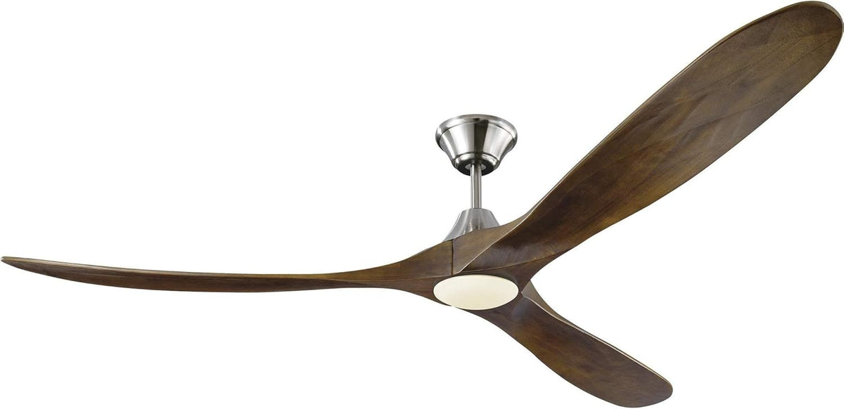 Brushed Steel 60 Ceiling Fan with LED Light and Remote Control R525