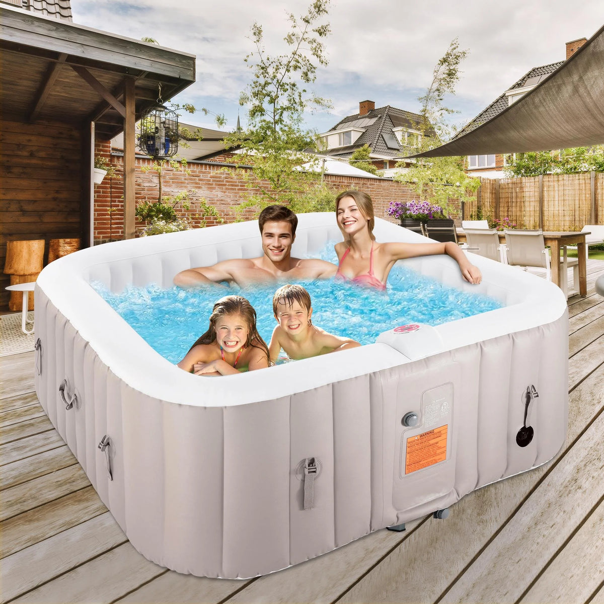 73 Inch 4-6 Person Inflatable Hot Tub Spa with 130 Jets D538997