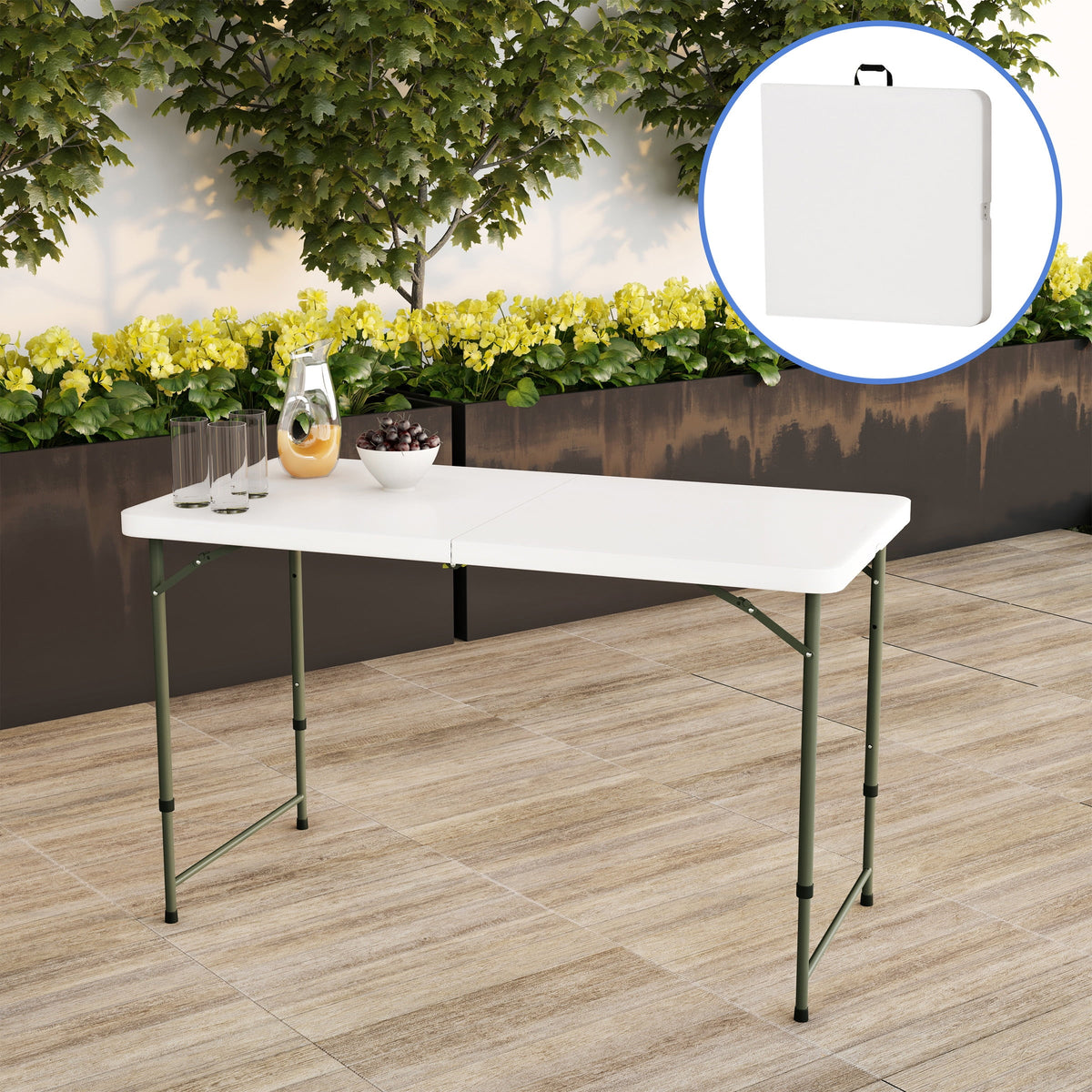 White Adjustable Folding Table H9294