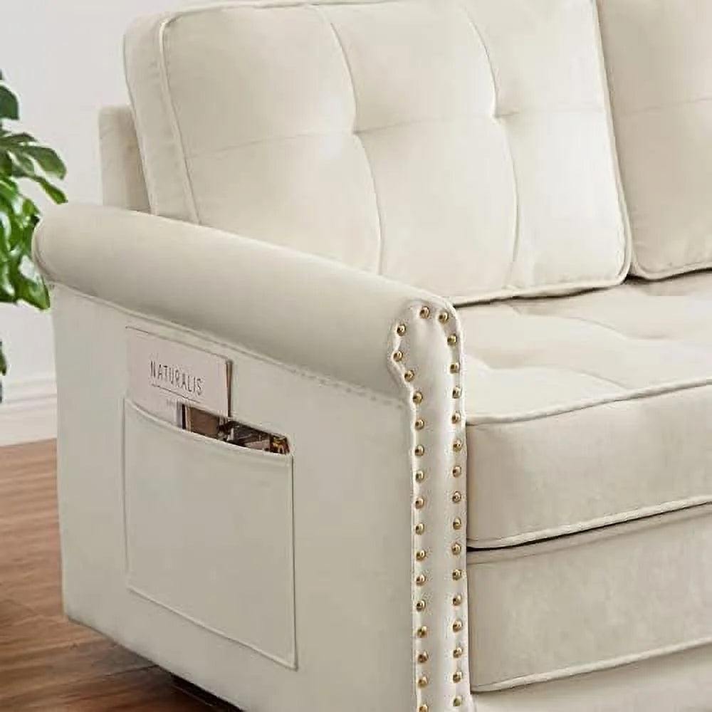 Velvet Upholstered Sleeper Sofa Bed I18975