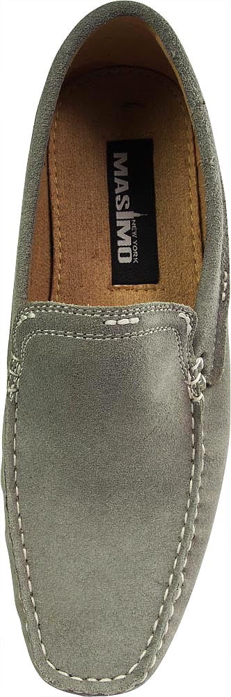 Leather Slip on Loafers Grey M5105
