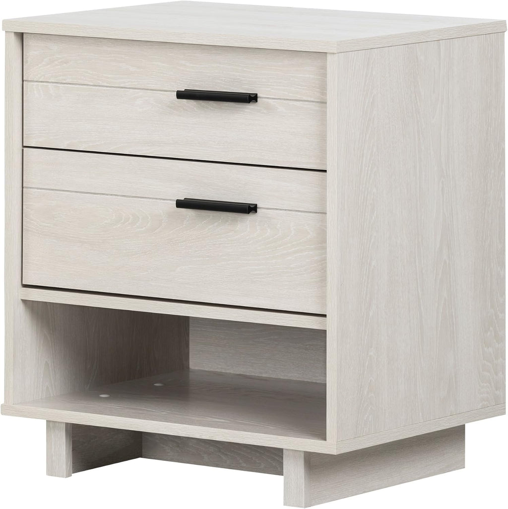 Gray Oak Nightstand with Cord Catcher R687751