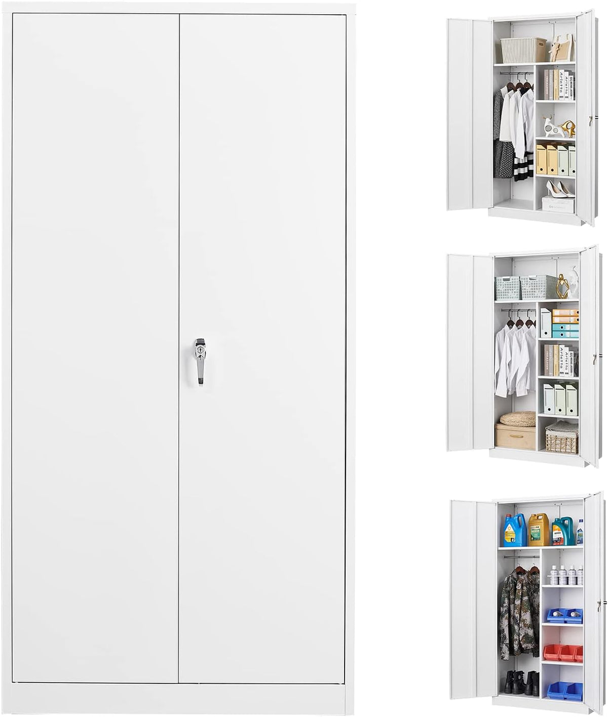 Black Tall Steel Locker Storage Cabinet J946023