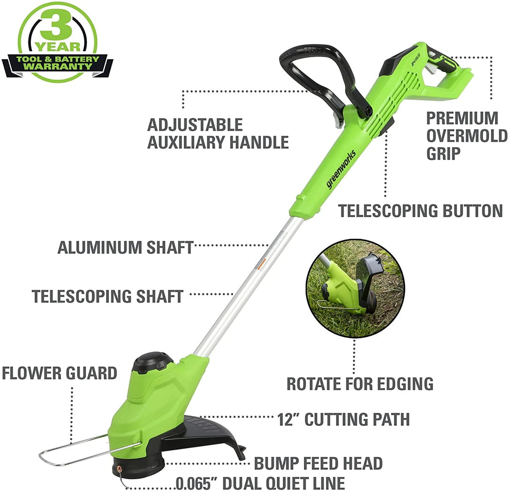 24V 12-inch String Trimmer with 2Ah Battery and Charger U761