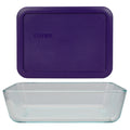 Glass Food Storage Dish with Purple Lid M1488