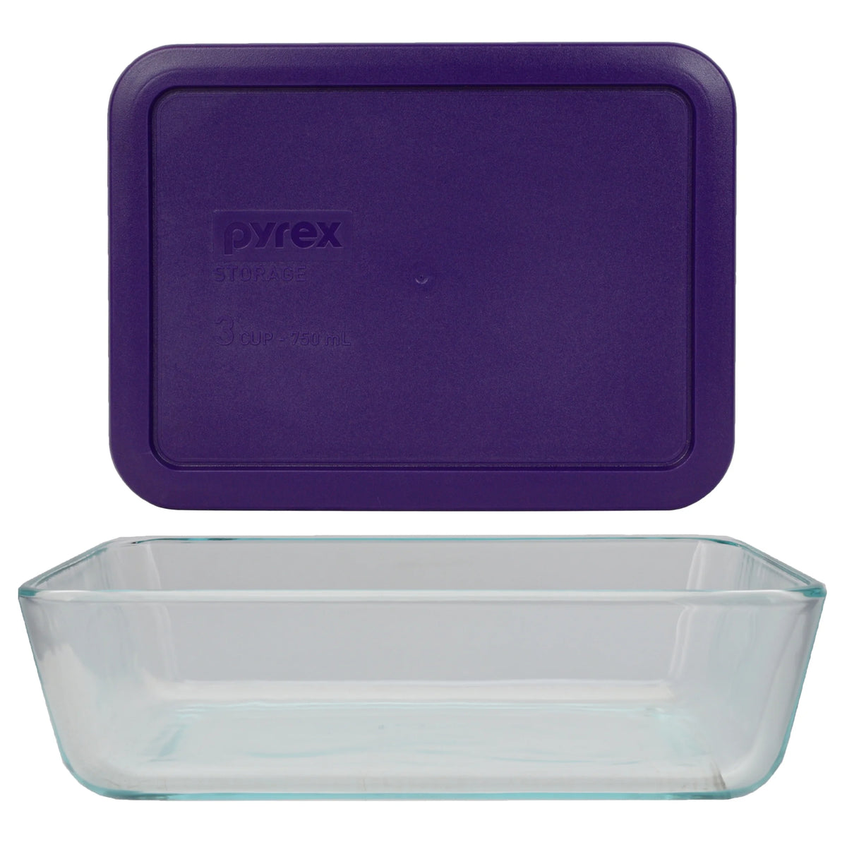 Glass Food Storage Dish with Purple Lid M1488