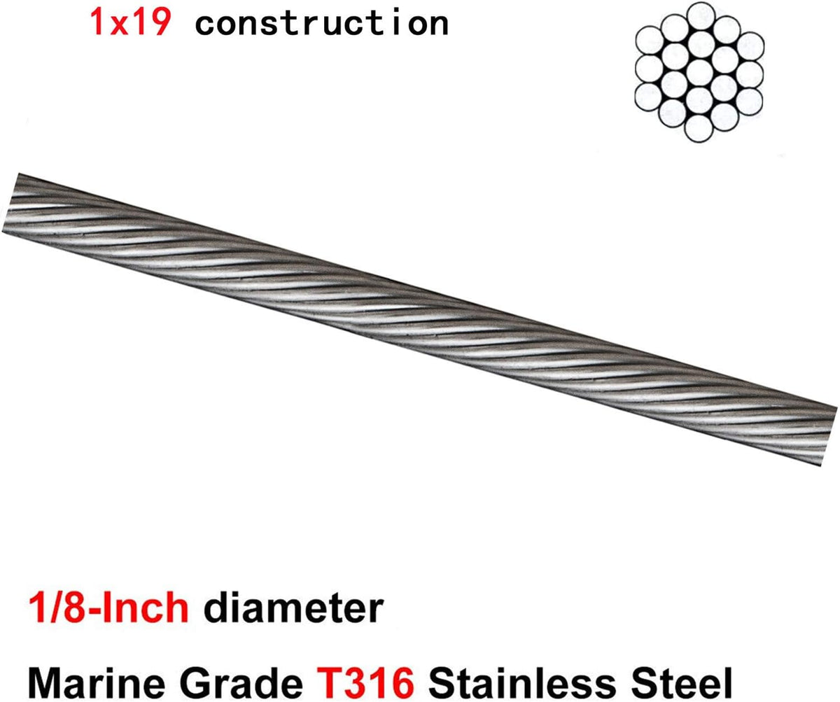 304 Stainless Steel Wire Rope 500ft 3/16 7x19 Cable S60477