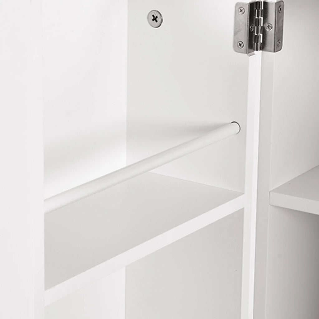 White 4 Door Freestanding Kitchen Pantry Storage Cabinet with Drawer and Adjustable Shelf C721231