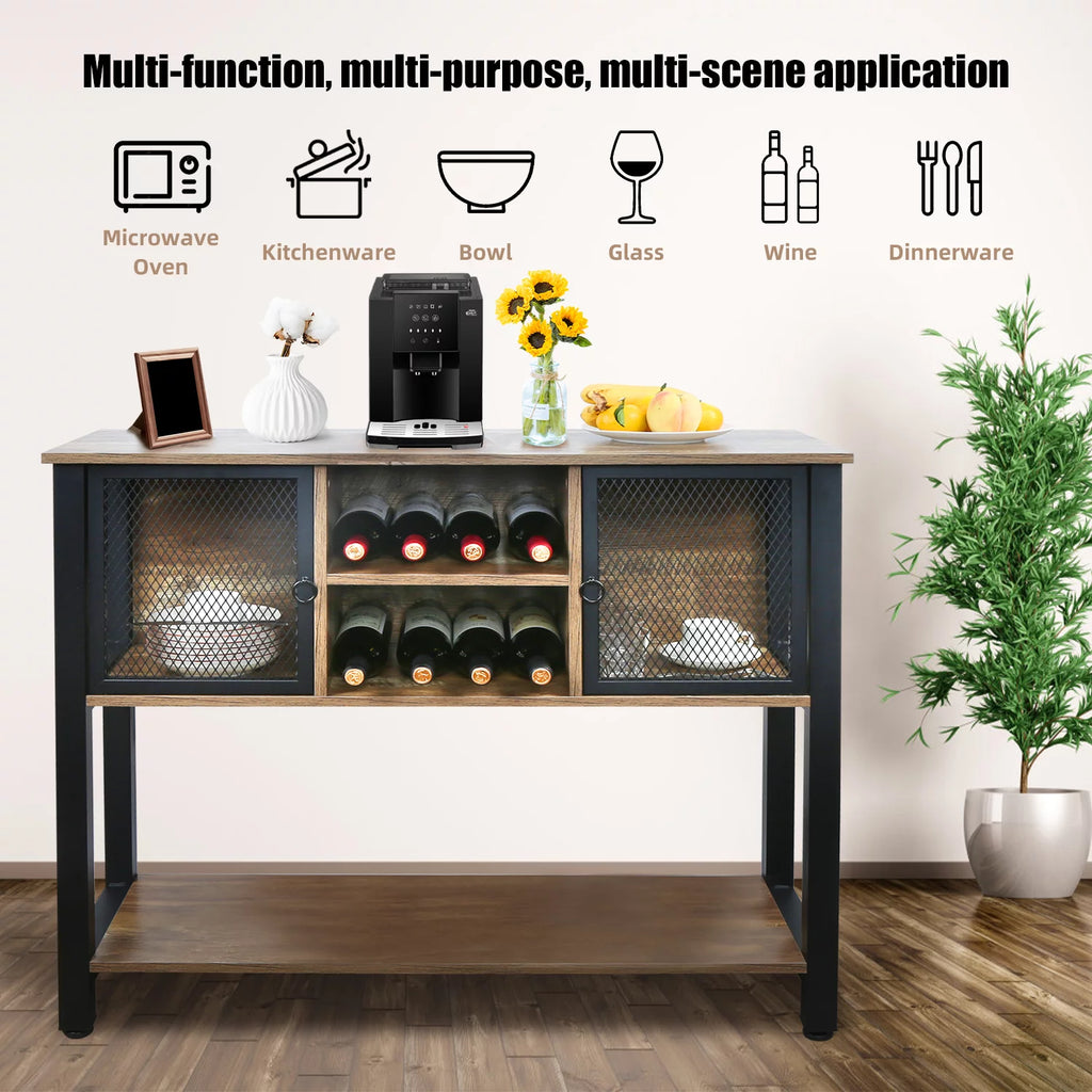 Brown Buffet Sideboard with Storage Shelves R119