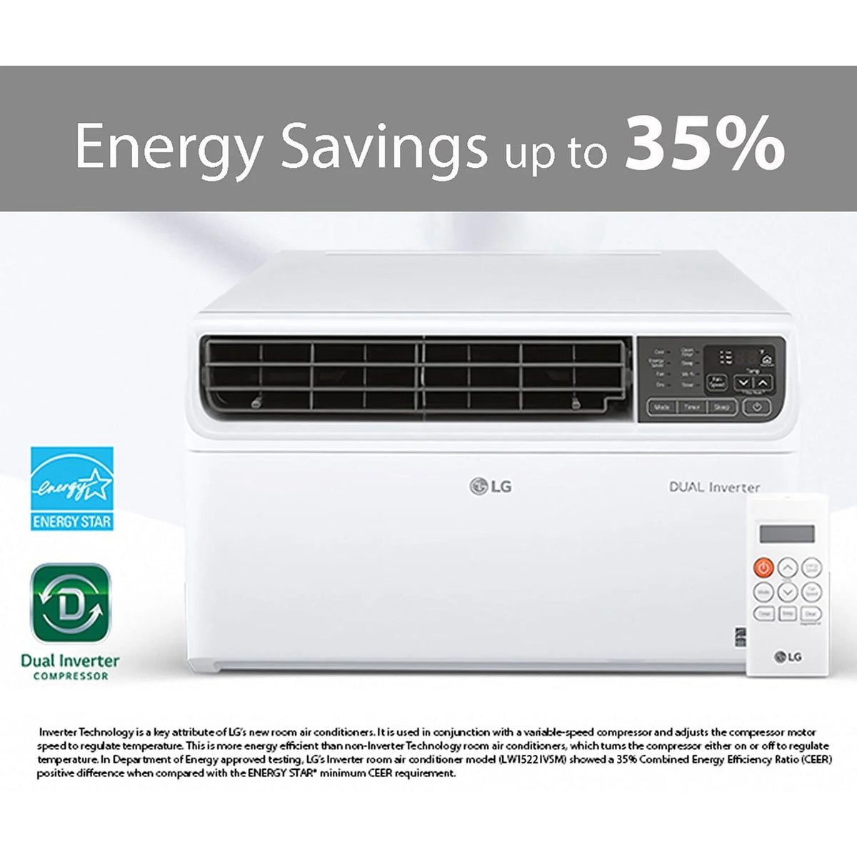 14,000 BTU 115-Volt Wi-Fi Window Air Conditioner with Remote, White C97417