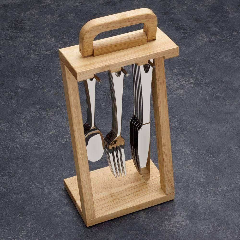 18 pc Flatware Set with Hanging Caddy B8566