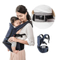 Baby Carrier with Hip Seat, Ergonomic 6 in 1 Front and Back, Stone Grey Q9367