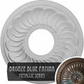 Hand-Painted Bronze Blue Patina Ceiling Medallion I924234