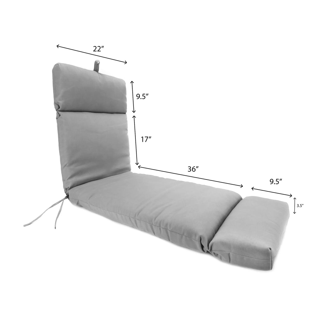 Sky Blue Quatrefoil Rectangular Outdoor Chaise Lounge Cushion with Ties F601