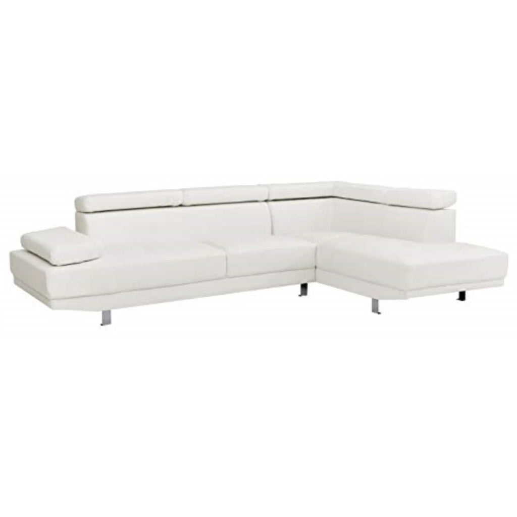 White Faux Leather Sectional X291593