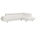 White Faux Leather Sectional X291593